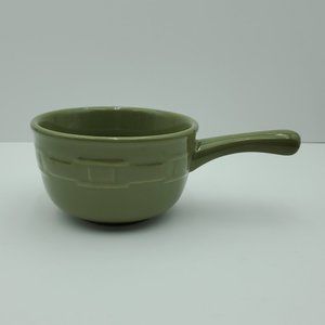 Longaberger Pottery Woven Traditions Sage Green Chili Bowl Soup Chowder Mug